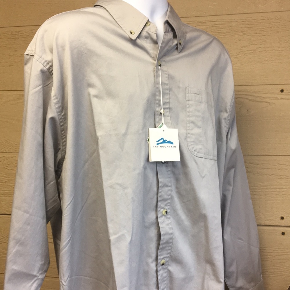 Tri-Mountain Button Down Long Sleeve Shirt size XL